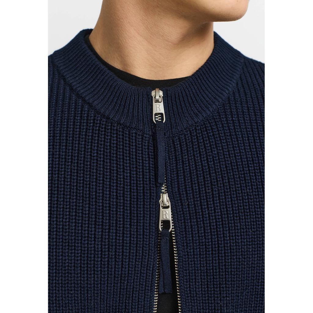 Revolution Zipped Knit Cardigan Strickjacke Herren dunkelblau
